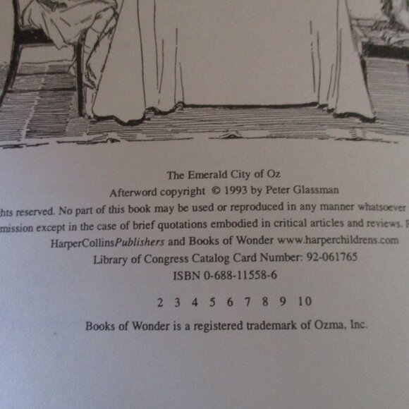 Vtg The Emerald City of Oz : L. Frank Baum HC 1993 + Dust Jacket Books Of Wonder - Picture 3 of 5